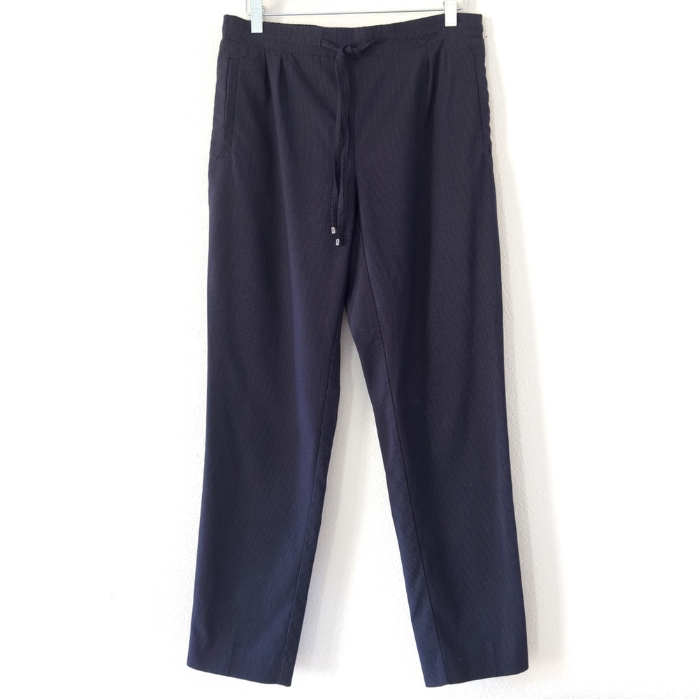 Ostin - Women’s Pants in Navy Blue with Stripes